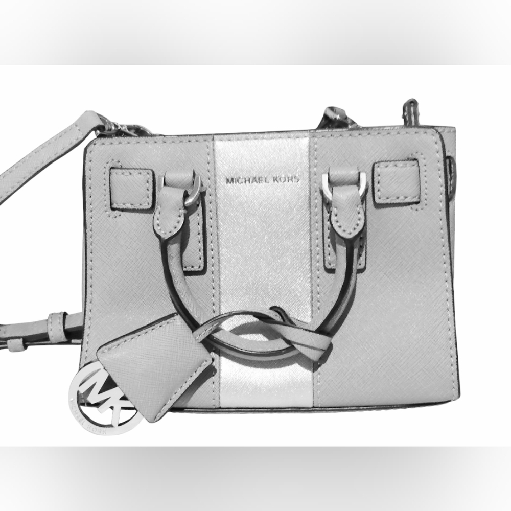 Michael Kors Gray Mini Handbag With Crossbody Strap, For Women's Dillon. 5'' 6''